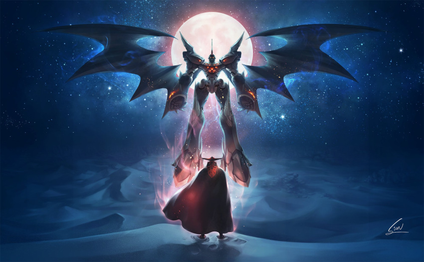 1boy, accessories, armor, artist_name, aura, belt, brown_cape, cape