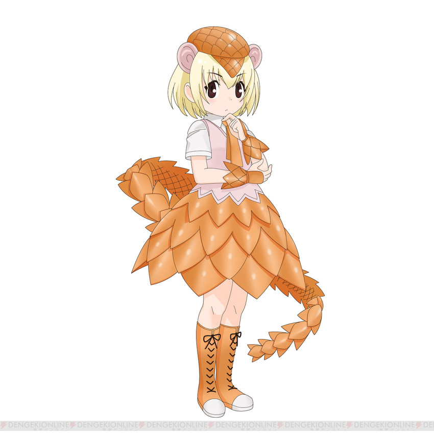 animal_ears, giant_pangolin_(kemono_friends), kemono_friends, kemono_friends_3, necktie, school_uniform, shirt, skirt