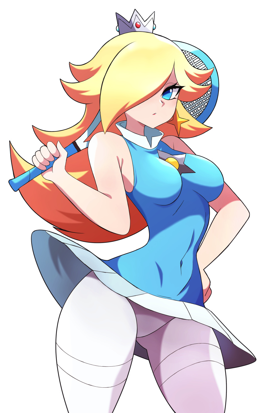 1girl, absurdres, abysswatchers, bare_shoulders, blonde_hair, blue_eyes, breasts, crown