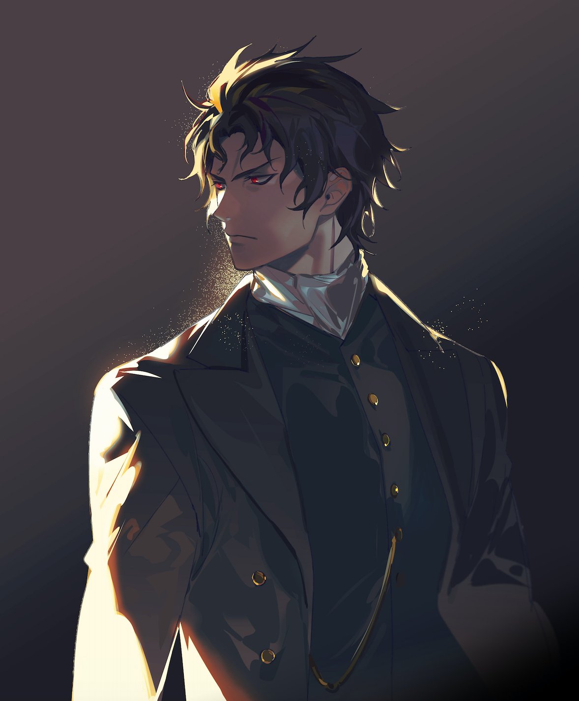 1boy, aokiku, black_hair, black_vest, fate/grand_order, fate_(series), highres, hijikata_toshizou_(fate)