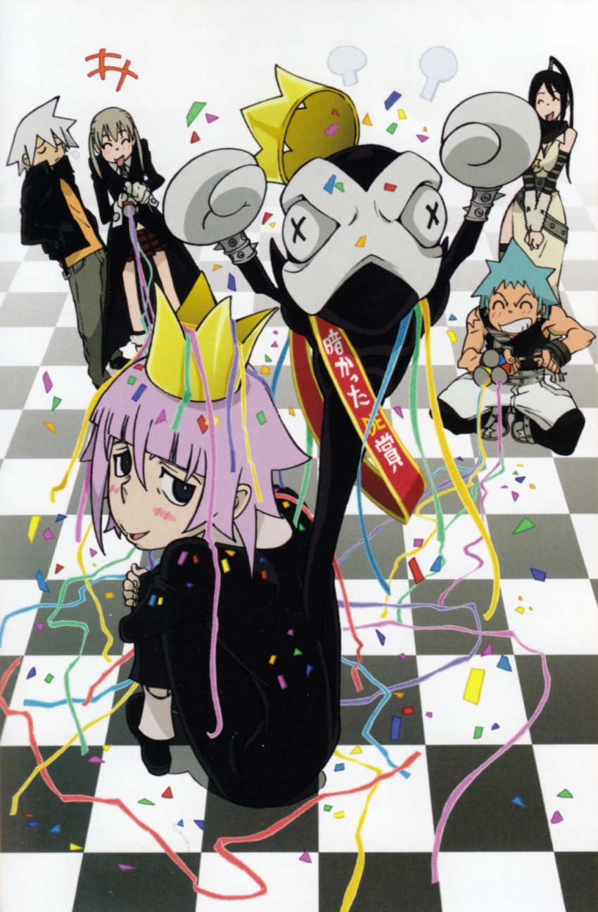black_star, chrona_makenshi, maka_albarn, makenshi_chrona, nakatsukasa_tsubaki, ragnarok_(demon_sword), screening, soul_eater
