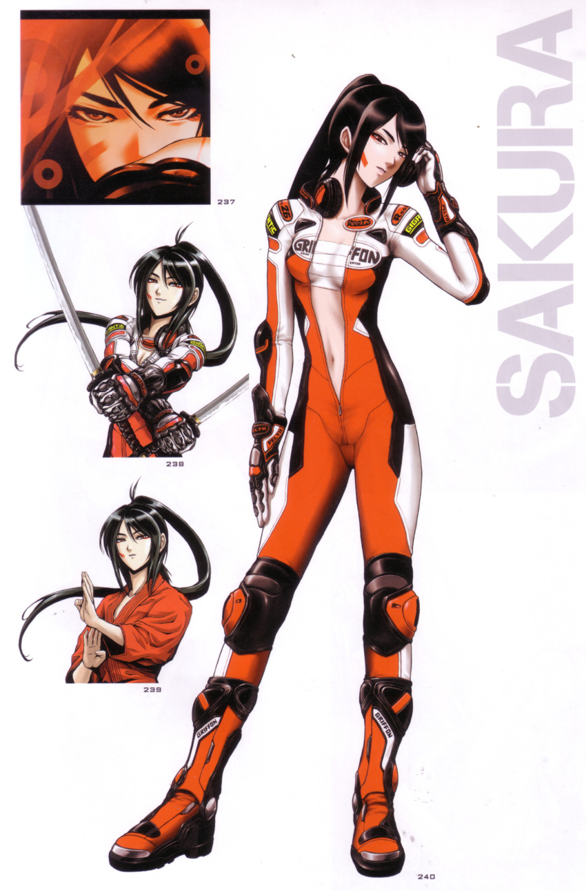 beatmania, open_shirt, sakura_(beatmania), sarashi, sword