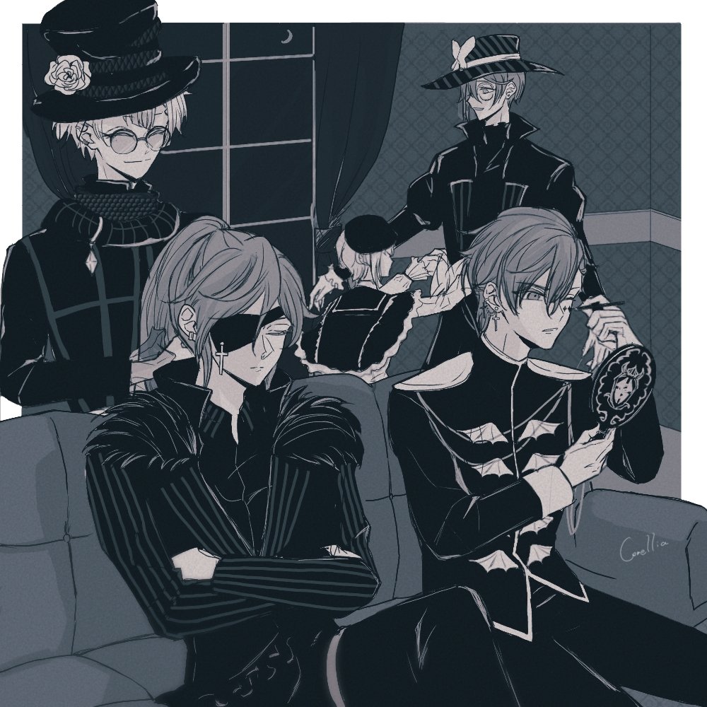 5boys, akuma_shitsuji_to_kuroi_neko, ammon_lead, boschi_arenas, bug, butterfly, c0mere, cross