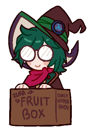 1boy, amai_umimaru_(artist), blush_stickers, box, closed_mouth, glasses, green_hair, hat, hat_ornament, in_box, in_container, indie_virtual_youtuber, lowres, neckerchief, red_neckerchief, red_neckwear, simple_background, smile, solo, transparent_background, wizard, wizard_hat, zurafruit