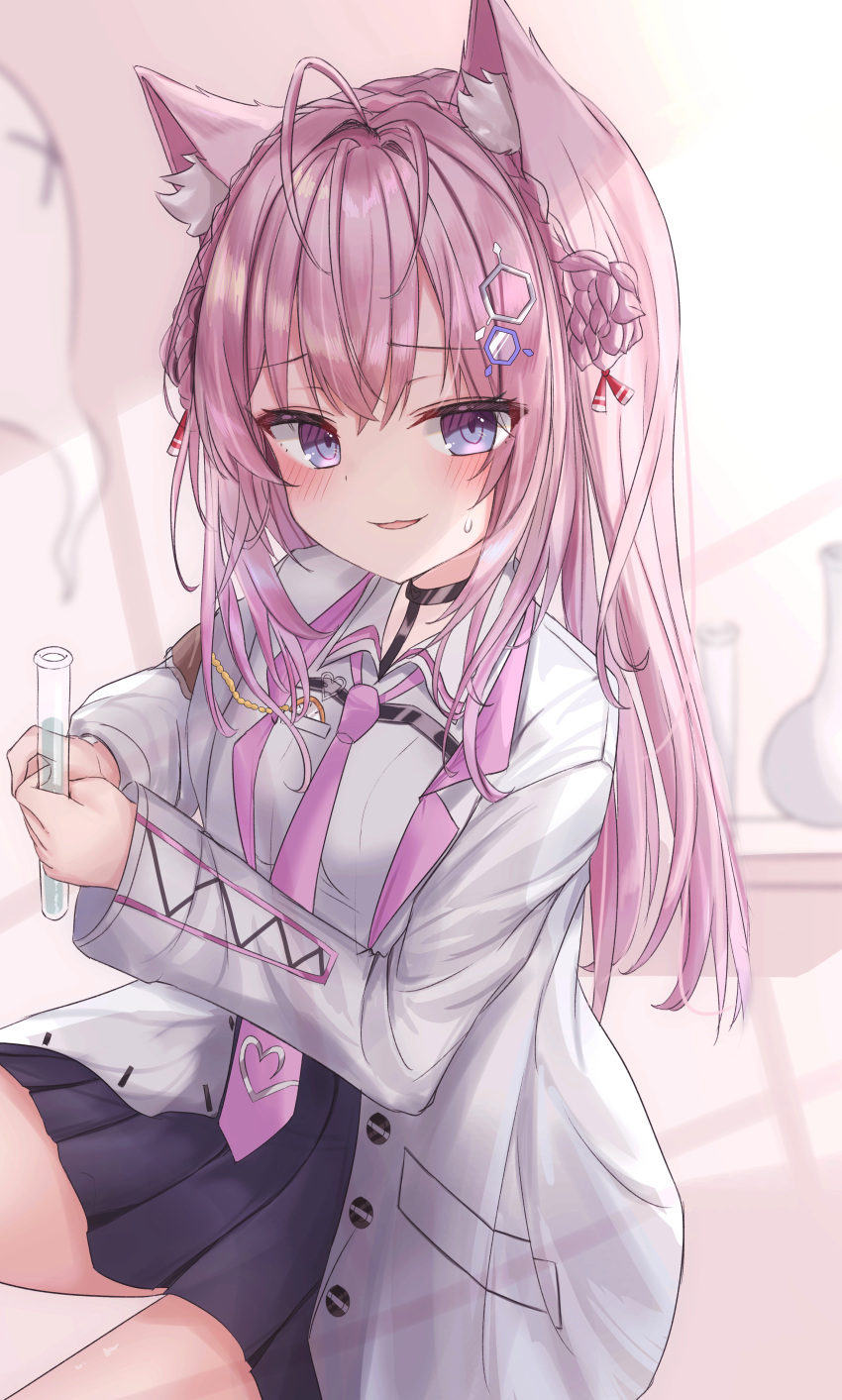 1girl, absurdres, ahoge, animal_ear_fluff, animal_ears, bangs, blush, braid