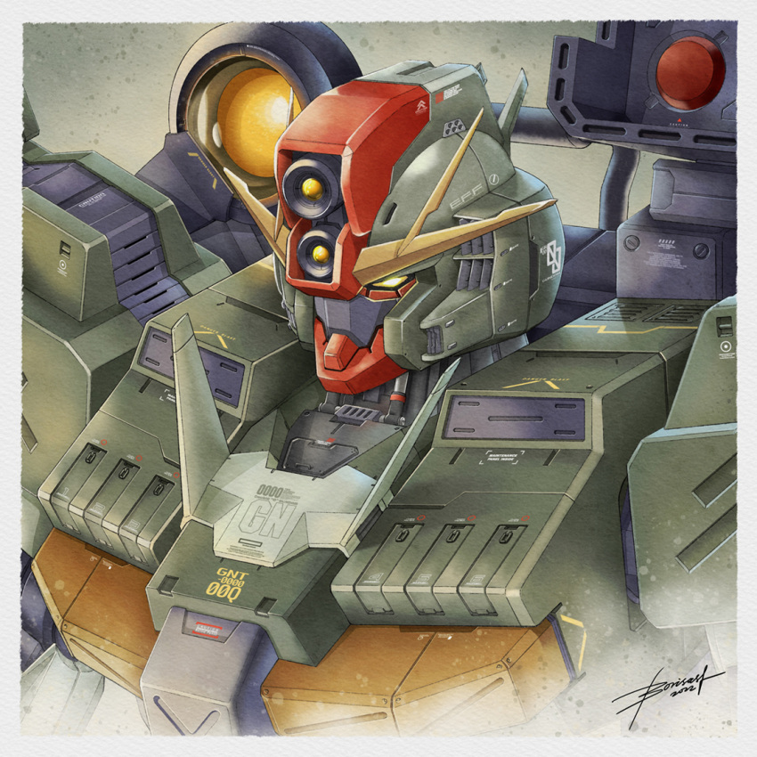 2022, border, boris_(borisasf), command_qan[t], glowing, glowing_eye, grey_border, gundam