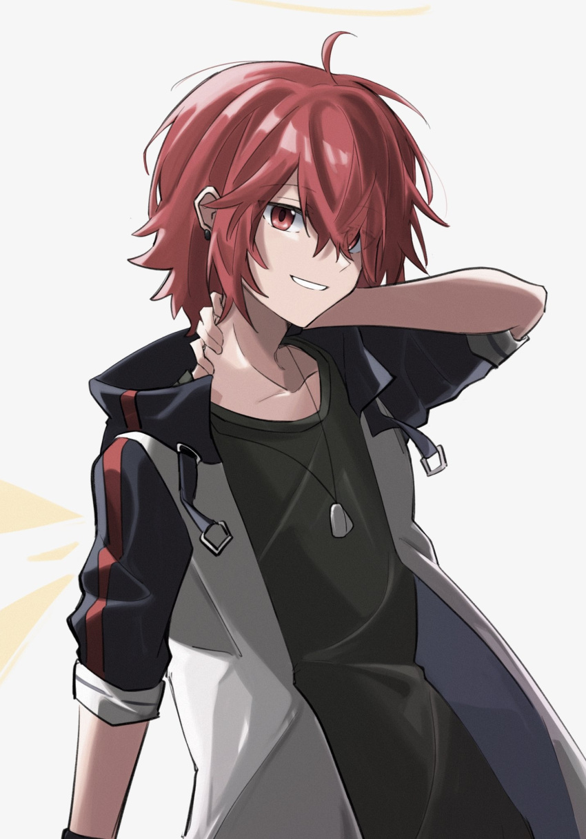 1girl, ahoge, arknights, chinese_commentary, commentary_request, detached_wings, dog_tags, ear_piercing