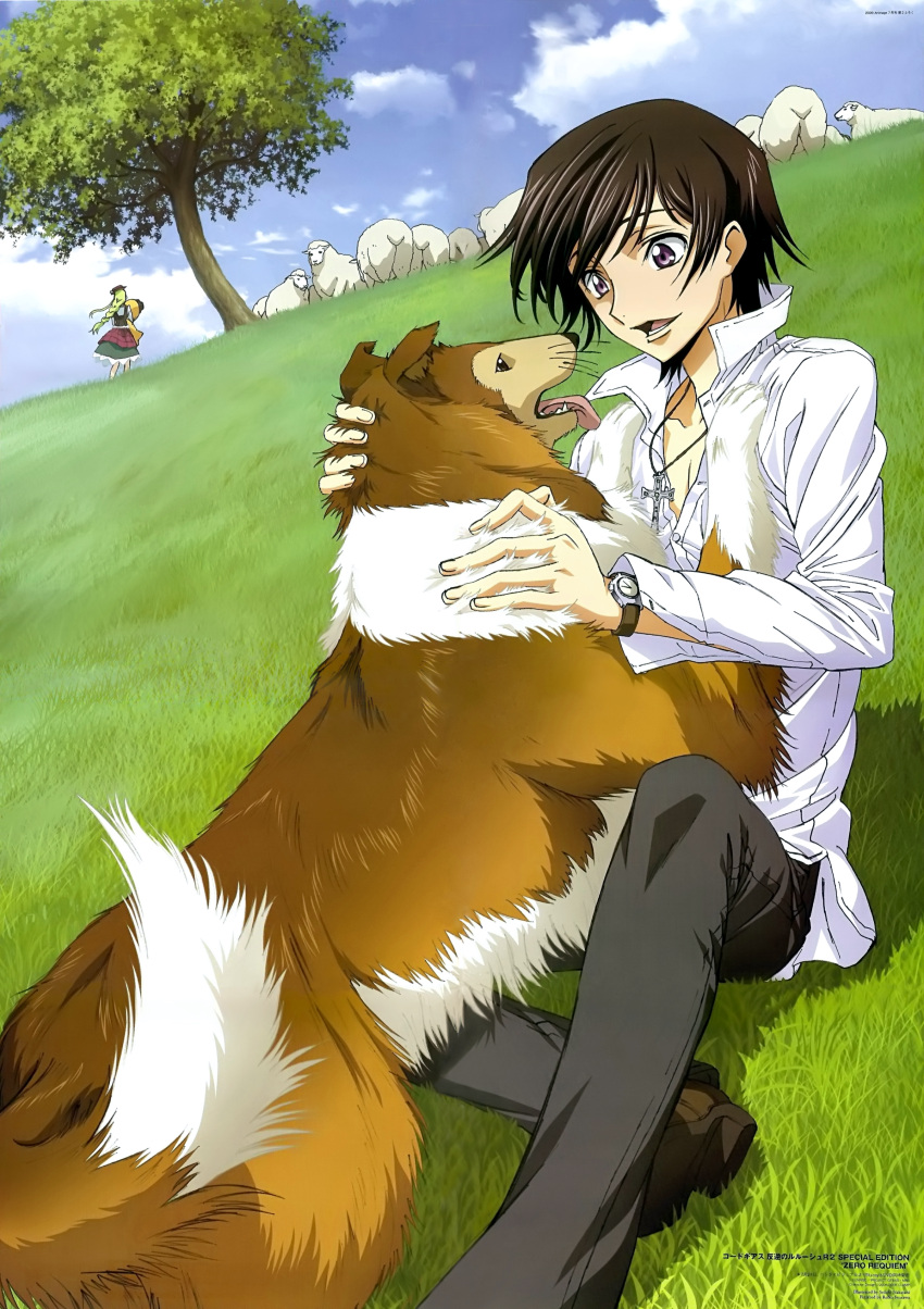 c.c., code_geass, lassie, lelouch_lamperouge, nakatani_seiichi