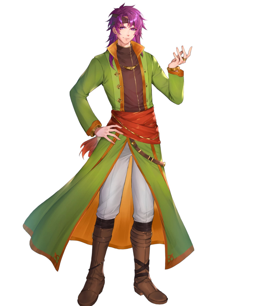 1boy, bangs, black_shirt, boots, brown_footwear, coat, fire_emblem, fire_emblem:_the_binding_blade