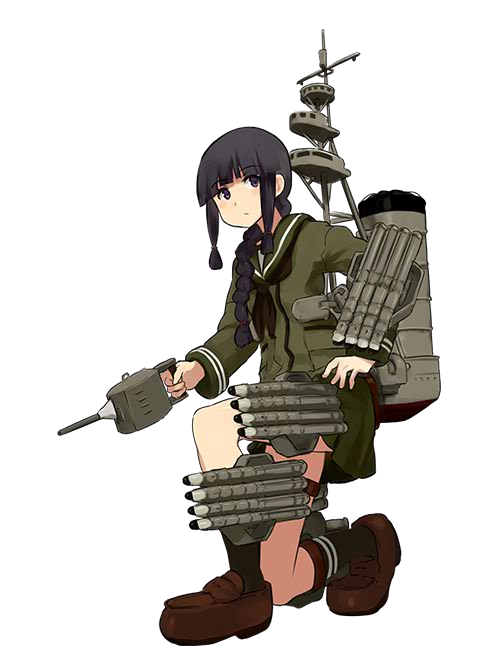 1girl, bangs, black_eyes, black_hair, blunt_bangs, braid, full_body, green_skirt