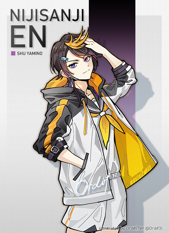 1boy, artist_name, black_hair, black_hoodie, character_name, copyright_name, cosplay, eyebrows_visible_through_hair