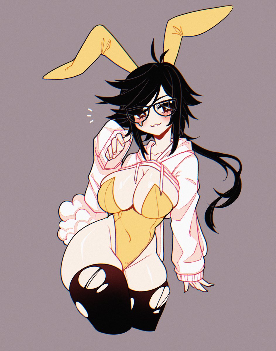 1girl, abottleofstars, animal_ears, black_eyes, black_hair, black_legwear, blush, borrowed_character