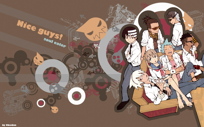 black_star, d.eclair_harvar, death_the_kid, kilik_lunge, maka_albarn, glasses, ox_ford, signed