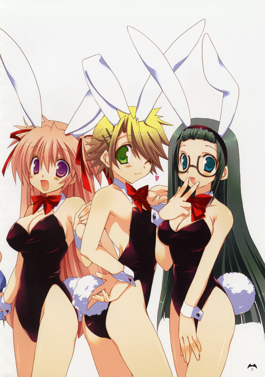 animal_ears, ayakawa_hinako, rabbit_ears, bunny_girl, cleavage, goshuushou-sama_ninomiya-kun, glasses, okushiro_irori