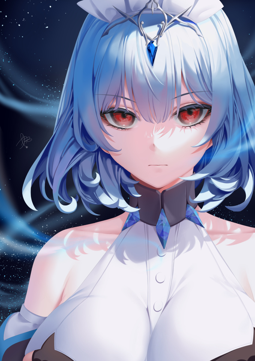 1girl, absurdres, bangs, bare_shoulders, breasts, expressionless, eyebrows_visible_through_hair, highres