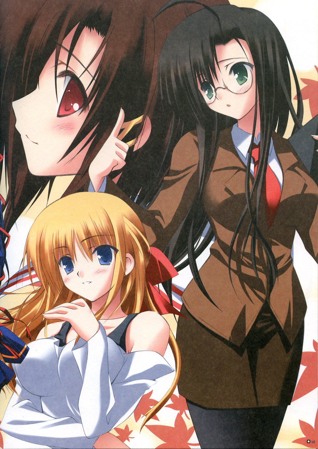 akiiro_renka, fixme, glasses, niiyama_aoi, pantyhose, sagawa_eriko, sera_kasumi, spread_pink