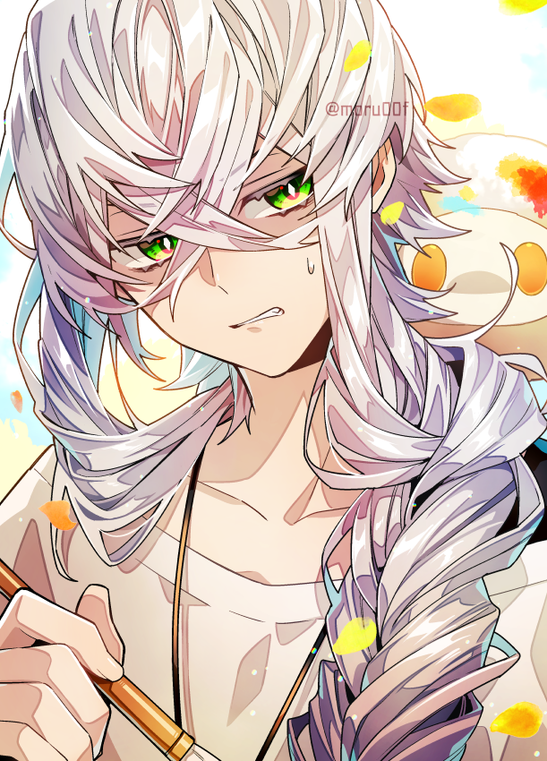 1boy, alternate_costume, apollo_(fate), asclepius_(fate), baggy_clothes, bangs, bishounen, color_me_true