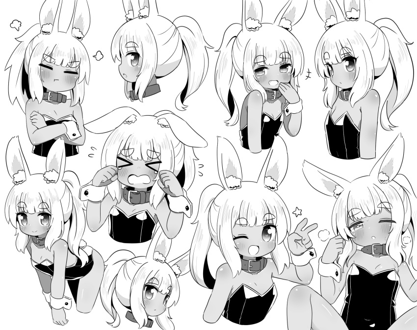 >_<, +++, 1girl, :d, :t, ;d, animal_ear_fluff, animal_ears