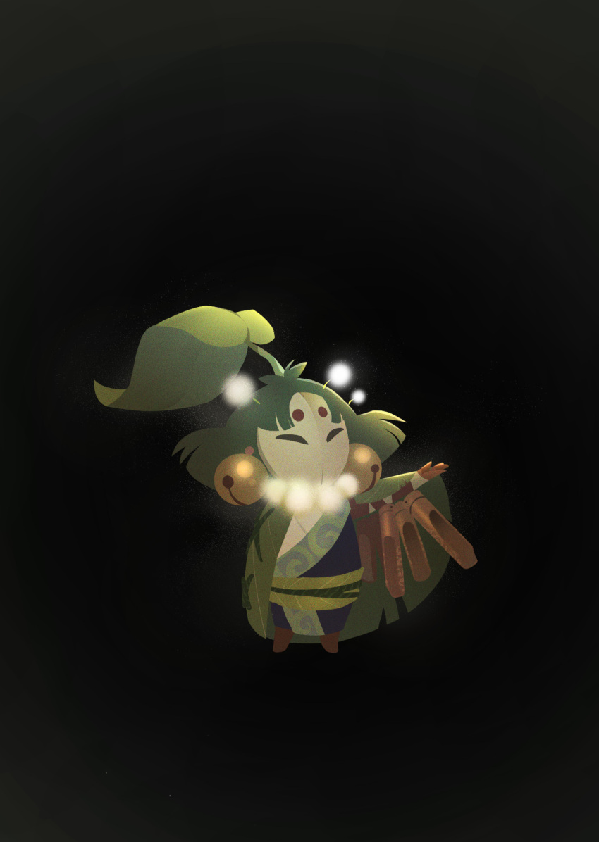 1other, black_background, brown_background, brown_hair, cape, copyright_request, full_body, glowing