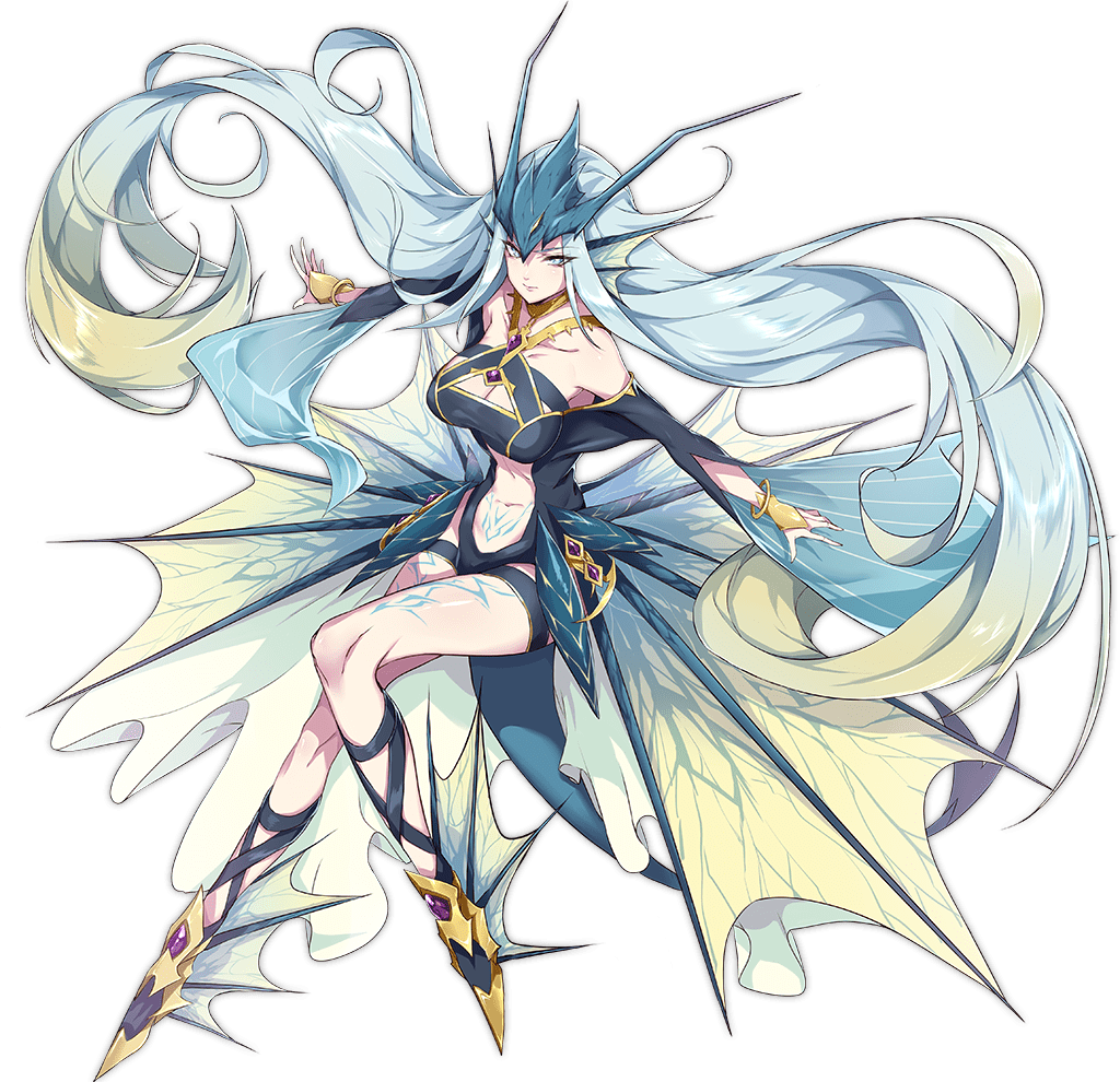 1girl, absurdly_long_hair, angry, ankle_fins, ankle_ribbon, ark_order, armpits, bangs