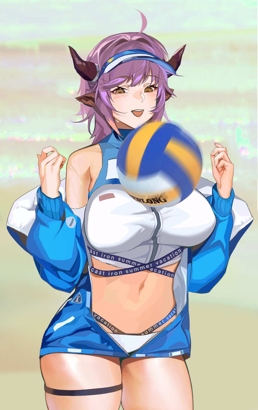 1girl, :d, absurdres, ahoge, animal_ears, arknights, bangs, bare_shoulders