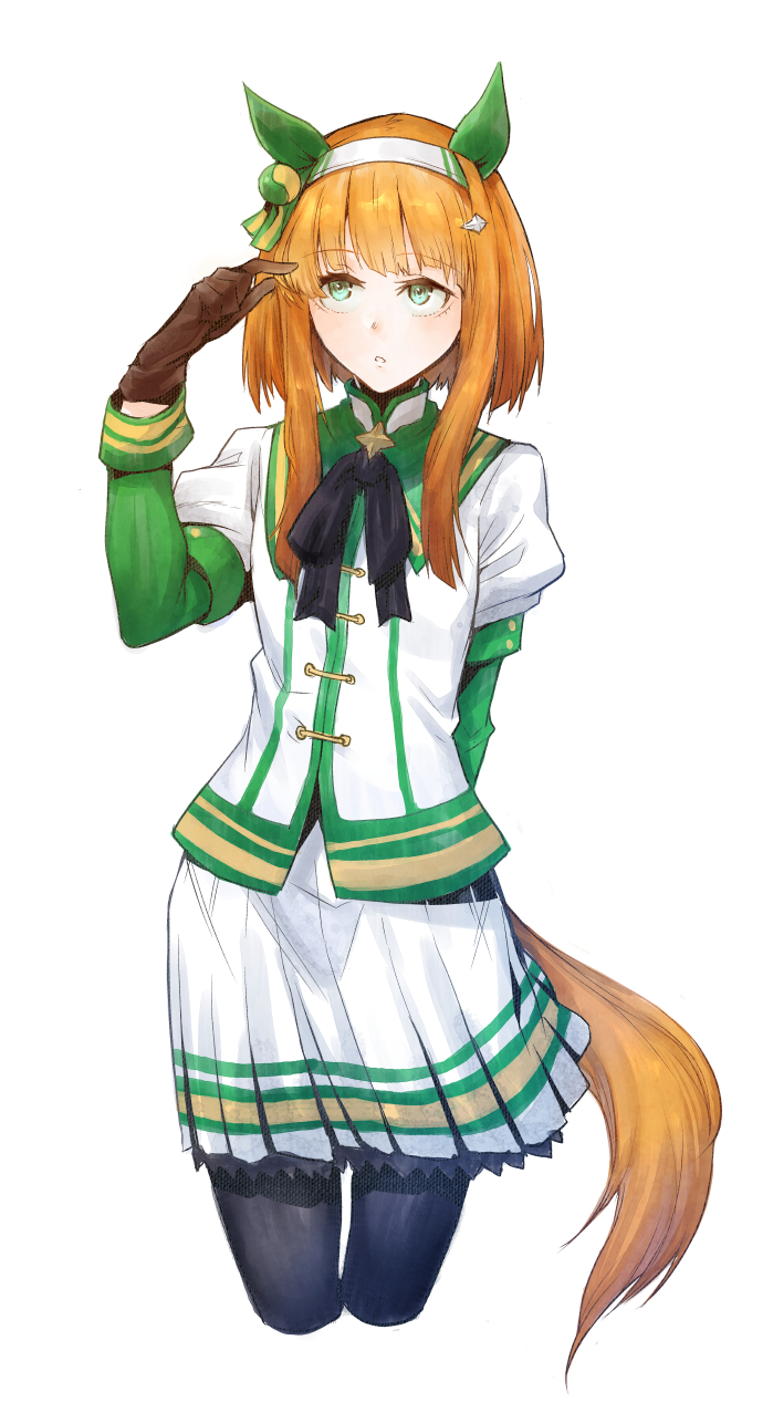 alternate_hair_length, alternate_hairstyle, commentary, ear_covers, gloves, green_eyes, hairband, hibi_gakeppuchi