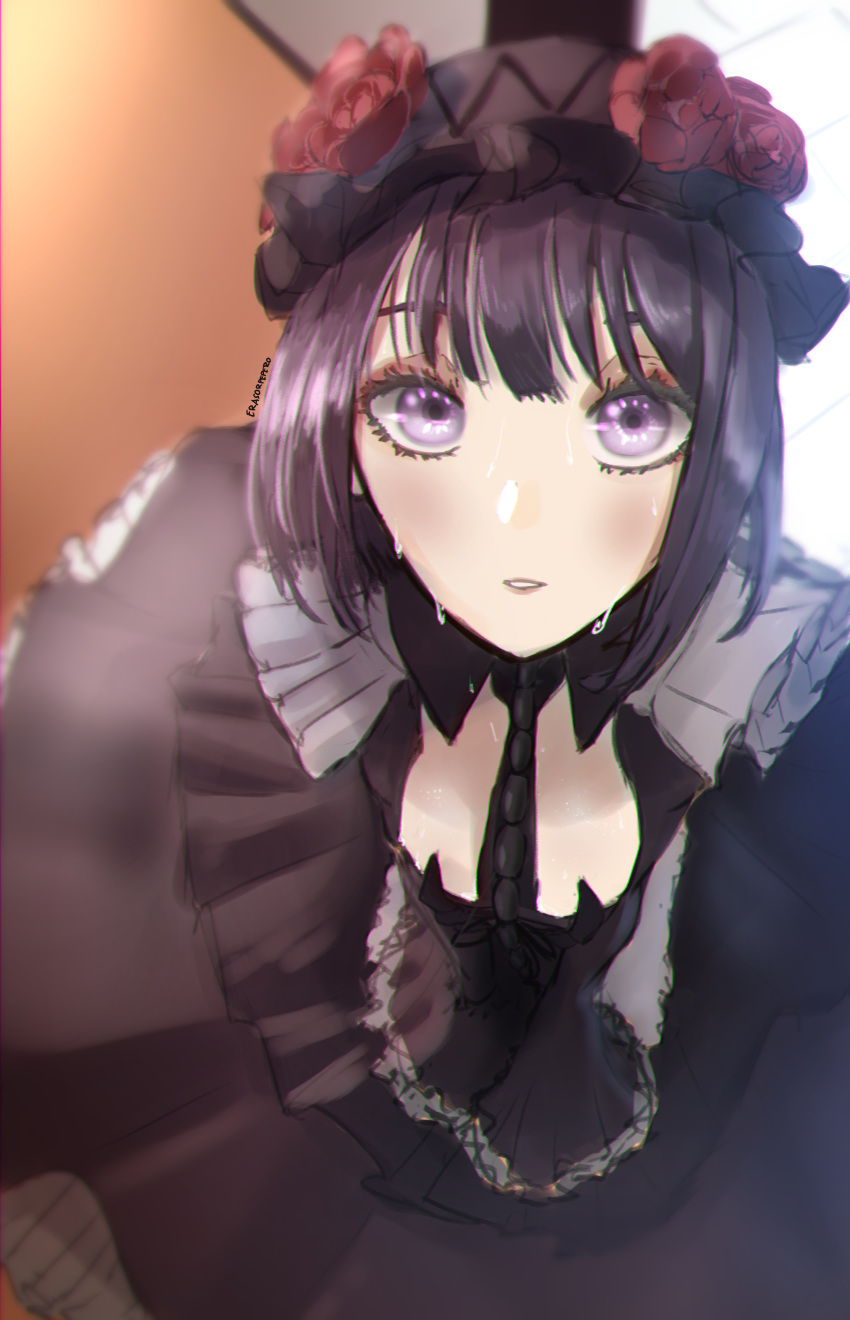 1girl, absurdres, black_dress, cosplay, dress, erasorpepero, highres, kitagawa_marin