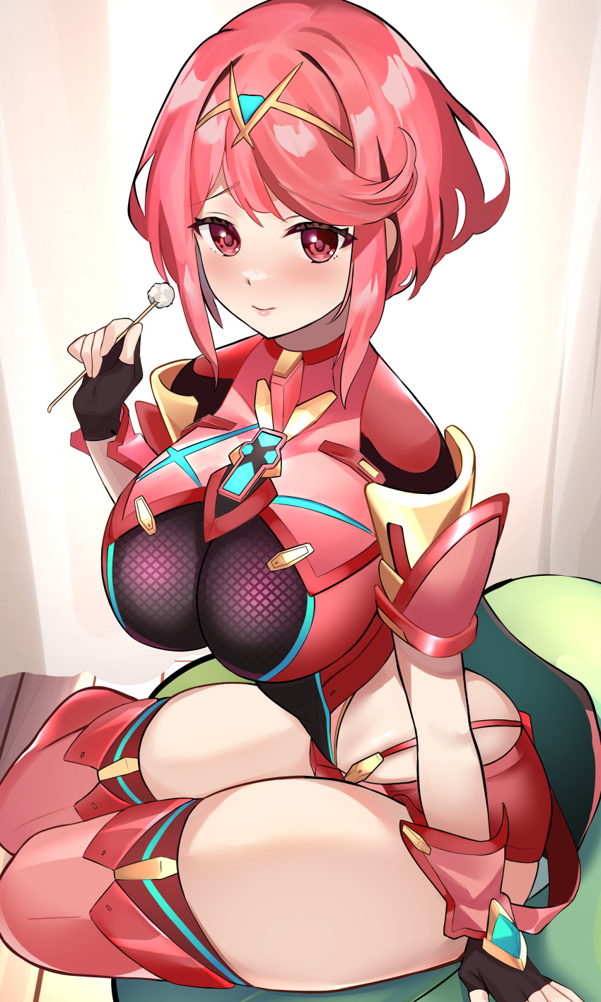 1girl, absurdres, bangs, black_gloves, breasts, chest_jewel, ear_cleaning, earrings
