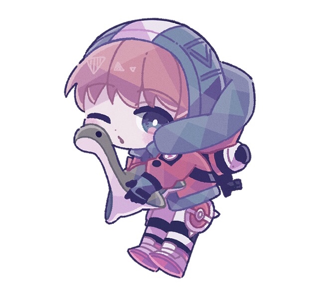 1girl, :o, apex_legends, bangs, blonde_hair, blue_eyes, blue_headwear, blush