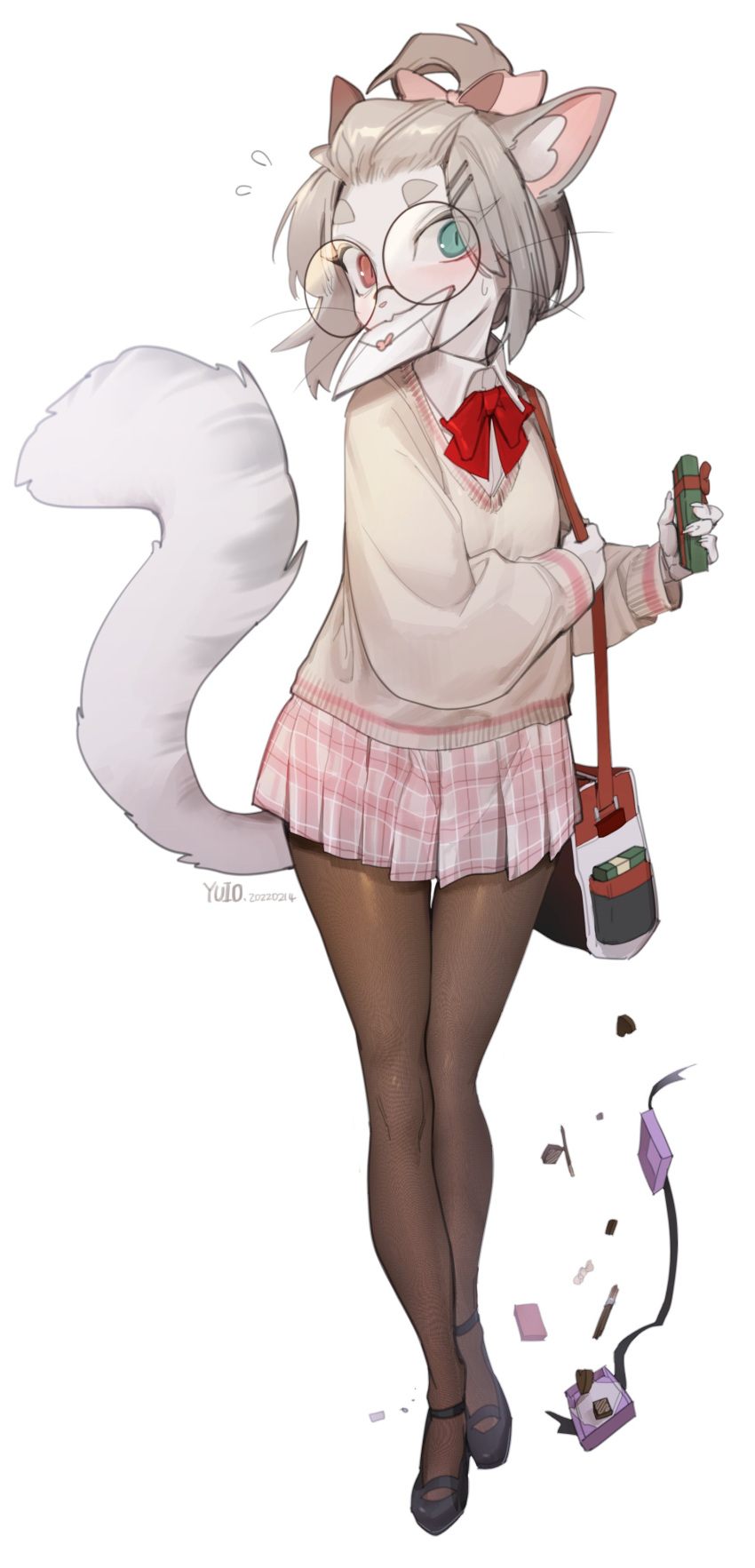 1girl, :3, absurdres, animal_ears, animal_nose, aqua_eyes, artist_name, bag