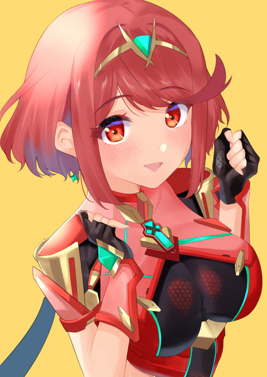 1girl, armor, bangs, black_gloves, breastplate, breasts, dangle_earrings, earrings