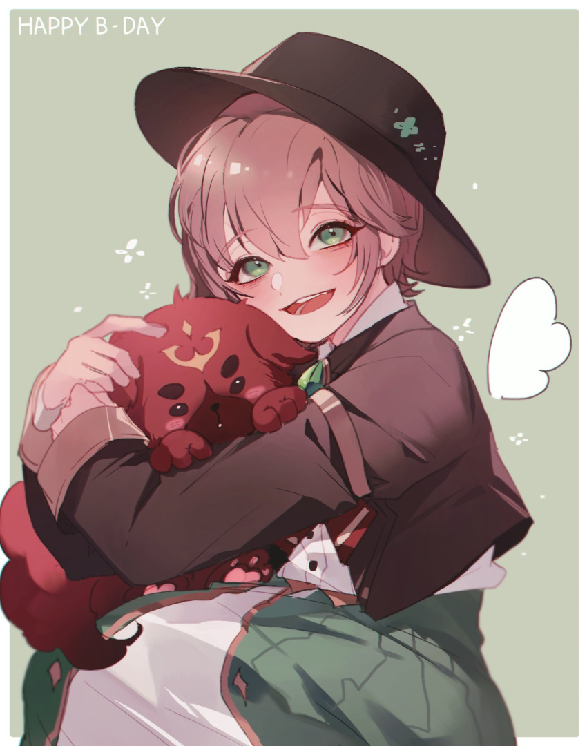 1girl, angel_wings, blush, brown_hair, dongbaegsi, dress, green_eyes, hat