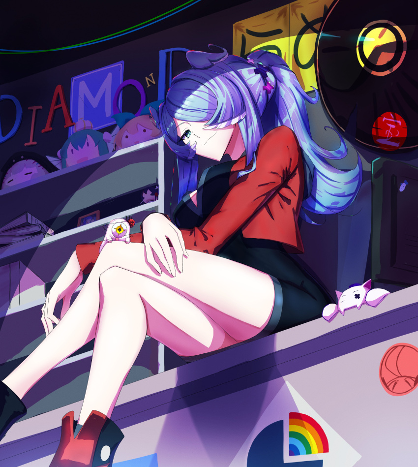 1girl, absurdres, ai:_the_somnium_files, ai_the_somnium_files, aiba_(ai:_the_somnium_files), baseball, black_overalls, blue_eyes