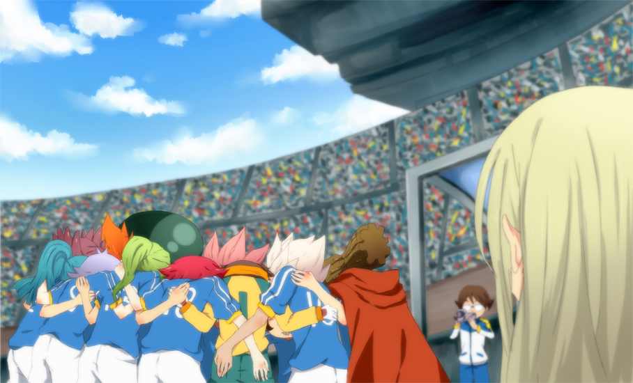 afuro_terumi, aphrodi, ass_grab, endou_mamoru, fubuki_shirou, gouenji_shuuya, group, huddle, inazuma_eleven, kazemaru_ichirouta, kidou_yuuto, kiyama_hiroto, tsunami_jousuke, uniform