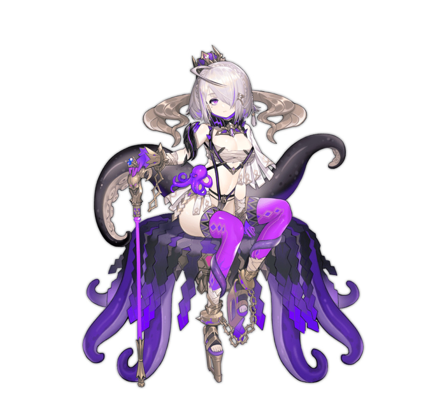 1girl, ahoge, ark_order, bandaged_arm, bandages, black_panties, braid, cane