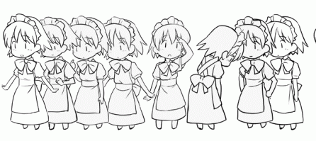 animated, animated_gif, chikoi, gif, lowres, maid, monochrome, pythagoras_switch