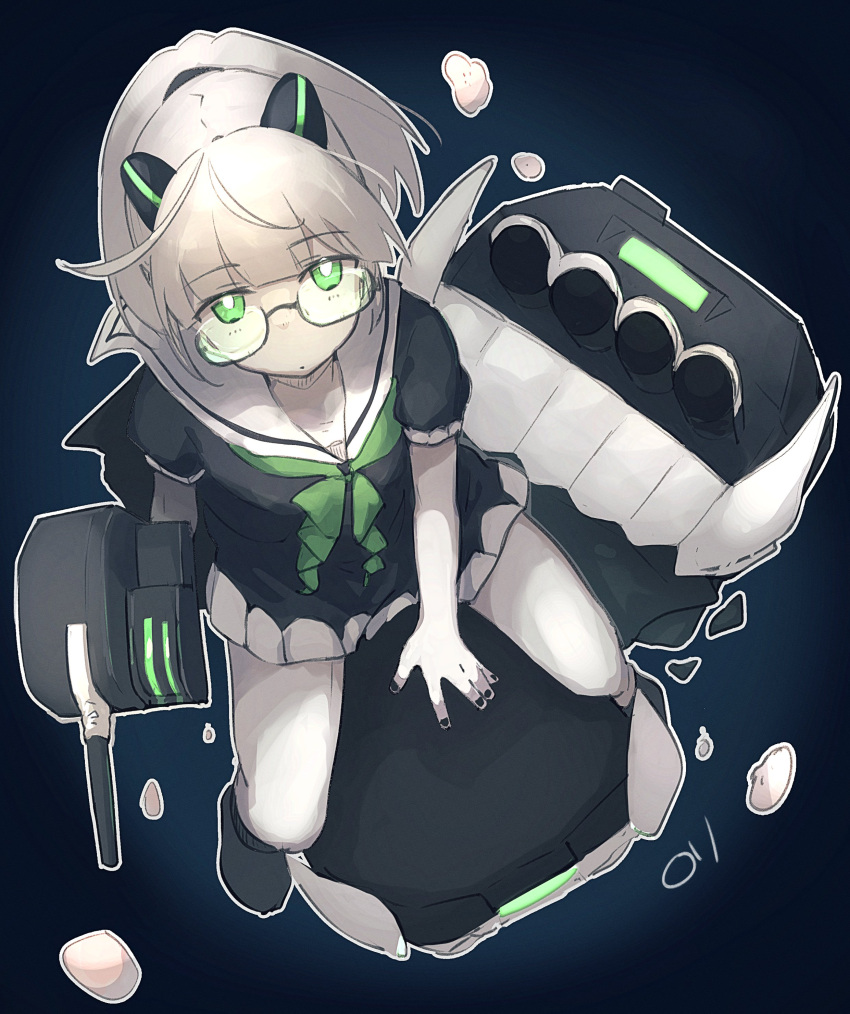 1girl, absurdres, abyssal_plum_princess, abyssal_ship, bangs, black_dress, black_nails, closed_mouth