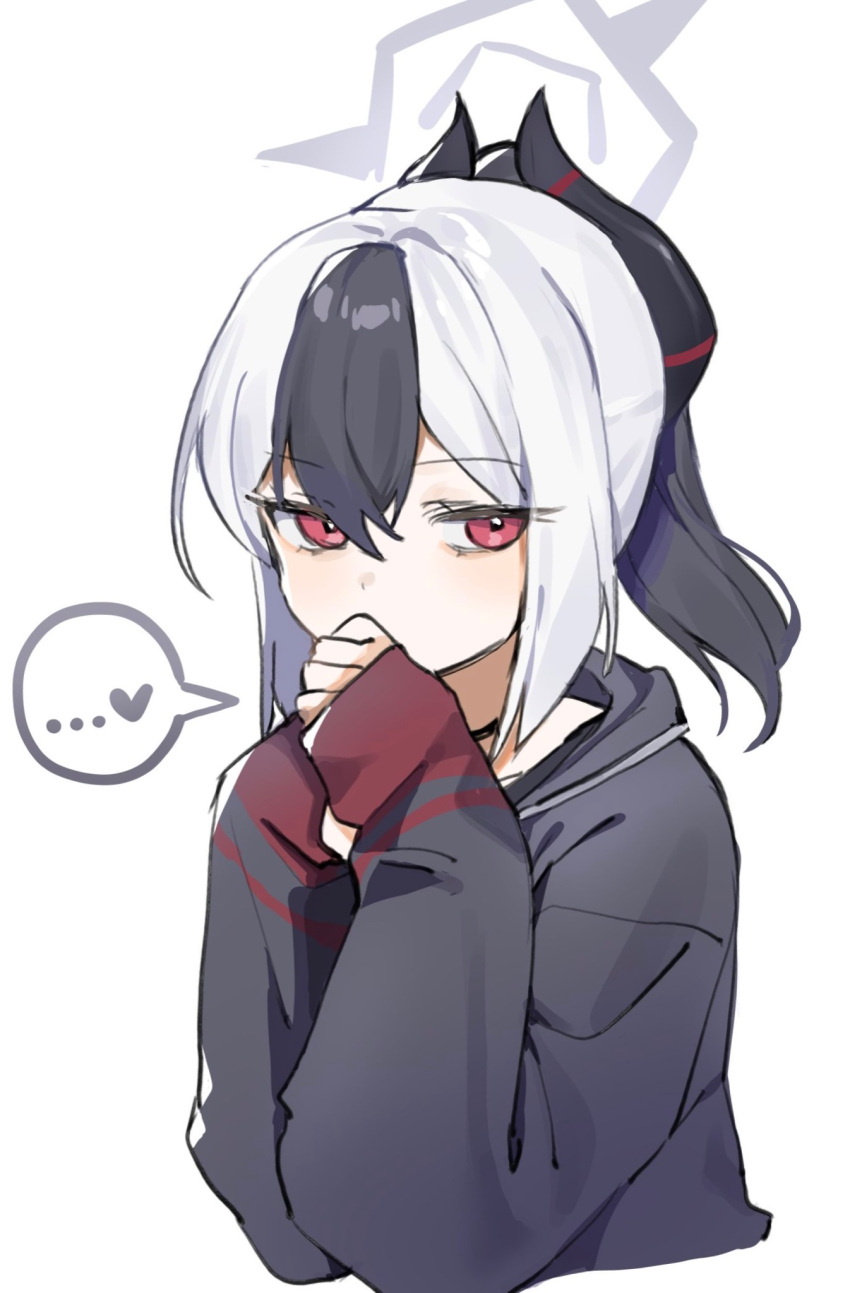 ..., 1girl, bangs, black_choker, black_hair, blue_archive, choker, covering_mouth