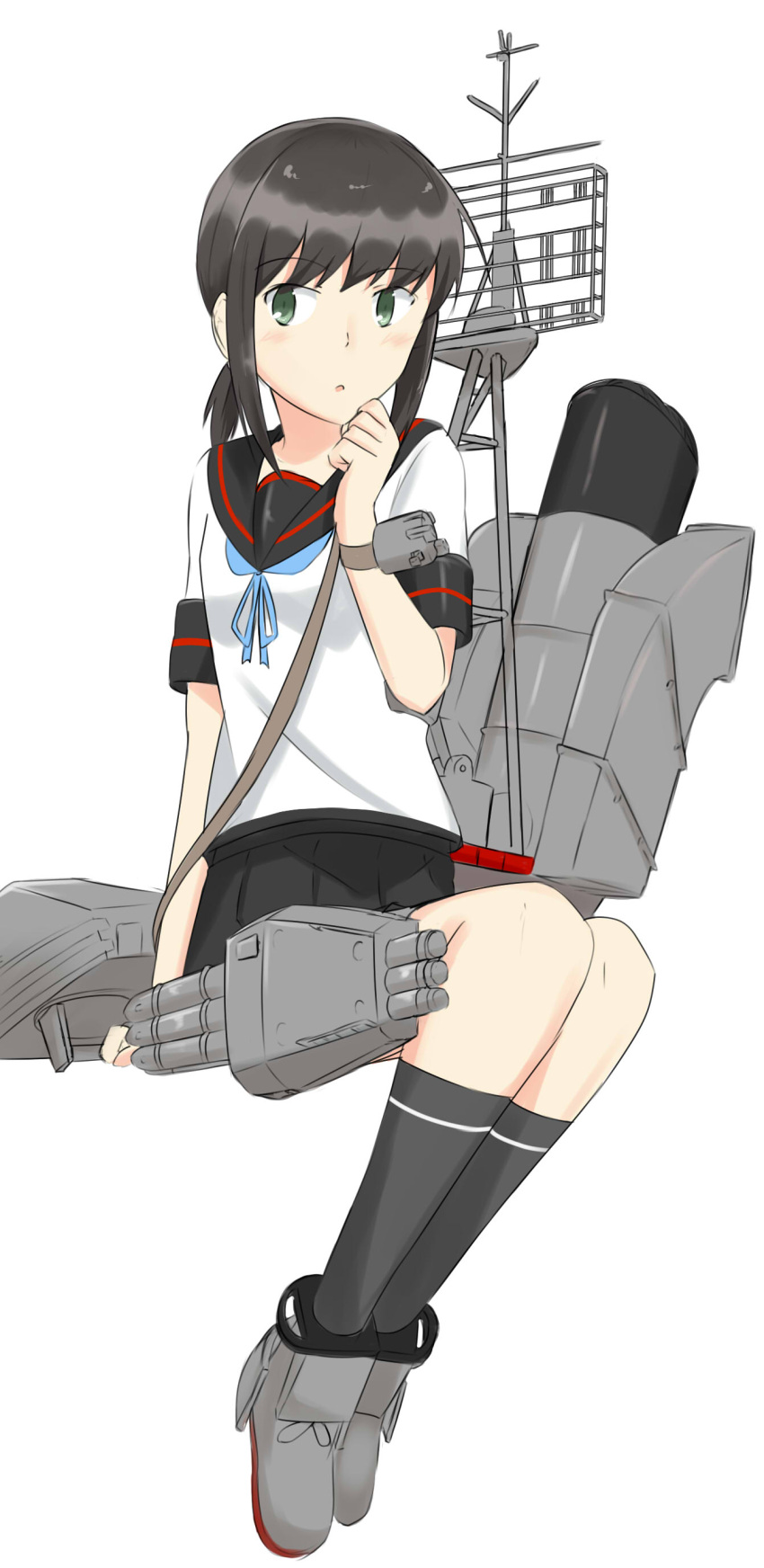 1girl, black_hair, black_sailor_collar, black_skirt, cowboy_shot, fubuki_(kancolle), fubuki_(kantai_collection), highres