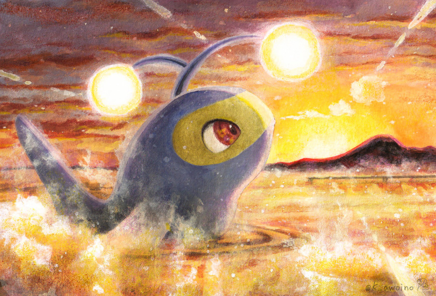 afloat, awoino, clouds, commentary_request, fish, lanturn, looking_up, no_humans