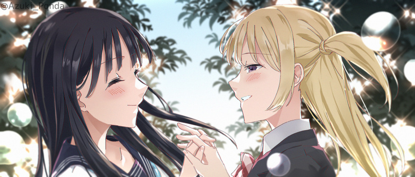 akebi-chan_no_serafuku, akebi_komichi, bangs, black_hair, black_jacket, blazer, blonde_hair, blunt_bangs