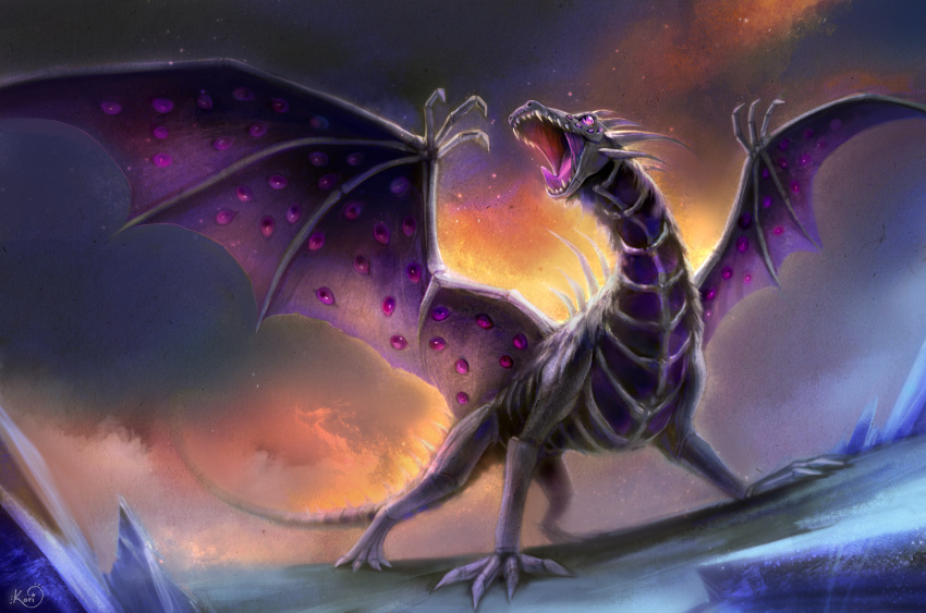 absurdres, animal_focus, artist_name, claws, colored_sclera, commentary, commission, dragon