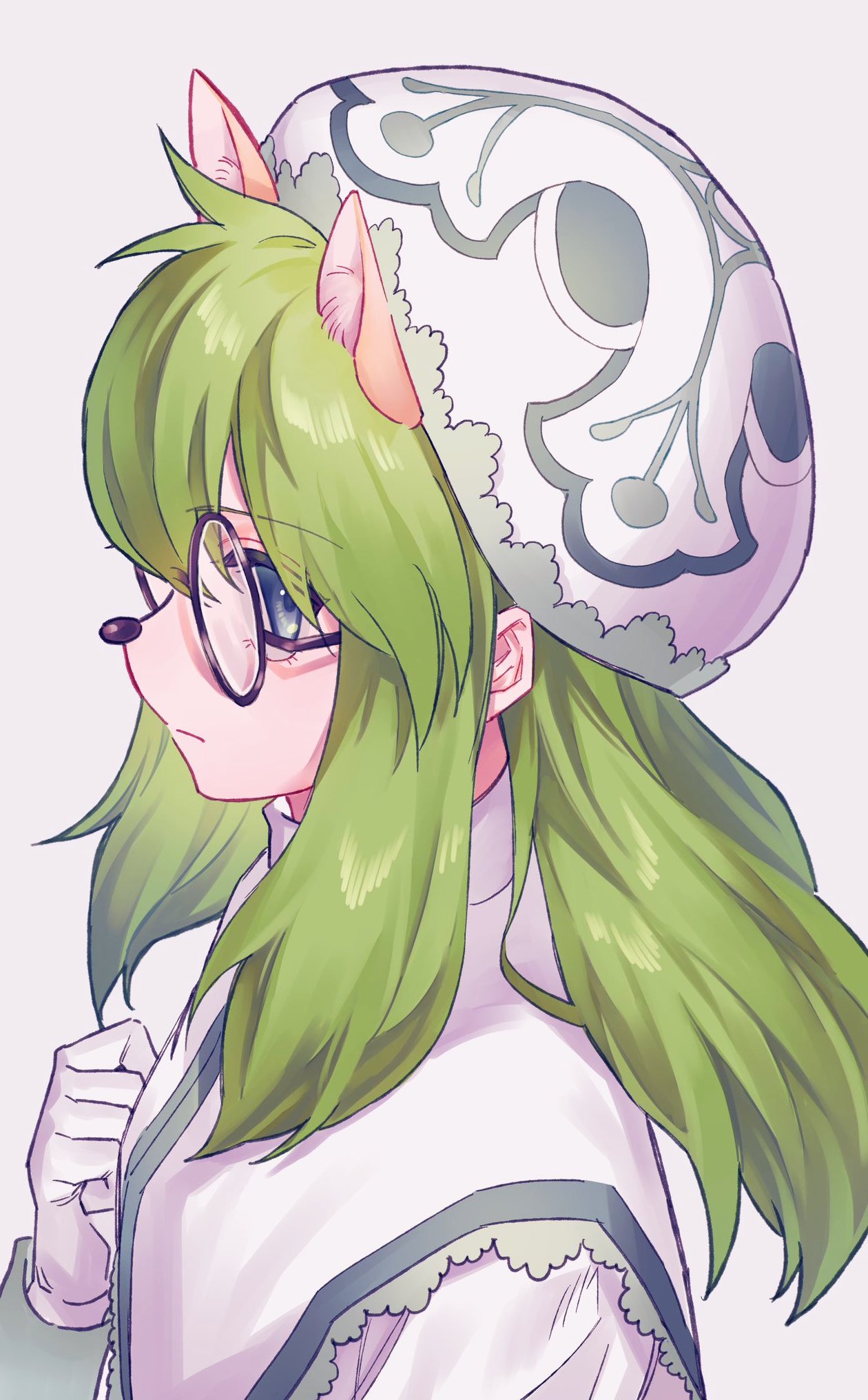 1girl, animal_ears, blue_eyes, cheadle_yorkshire, dog_ears, dog_girl, frills, from_side
