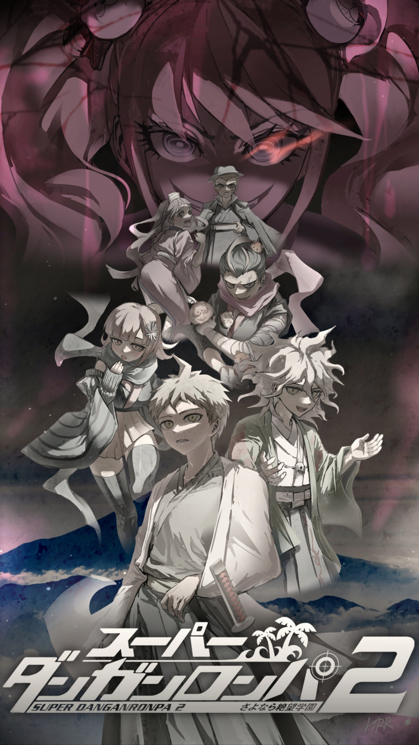 3girls, 4boys, :d, absurdres, alternate_costume, alternate_hair_ornament, ass, bandaged_arm