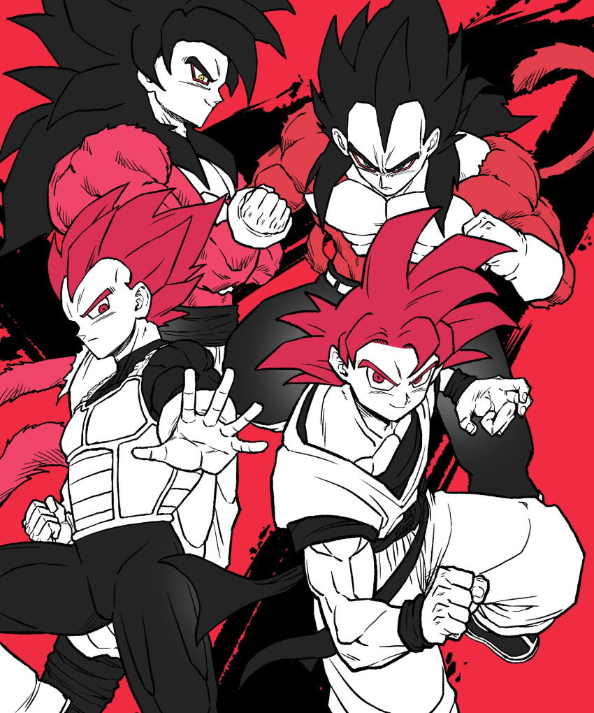 4boys, absurdres, bakarott, belt, black_hair, blue_eyes, body_fur, closed_mouth