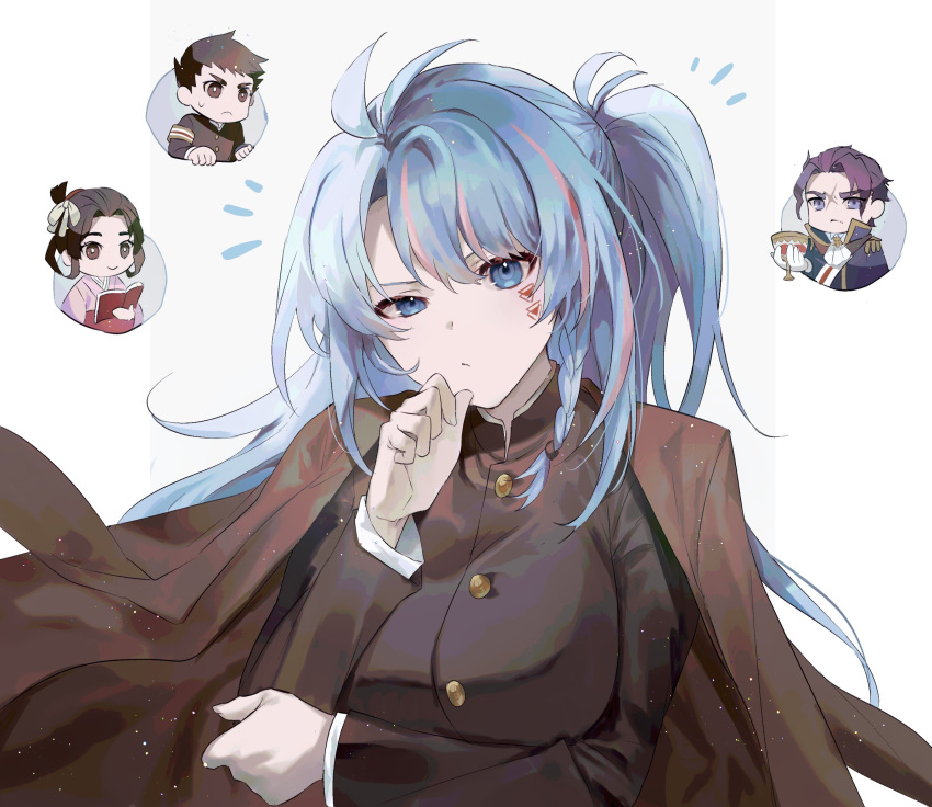 2boys, 2girls, ace_attorney, azura_cecillia, barok_van_zieks, black_jacket, blue_eyes, blue_jacket