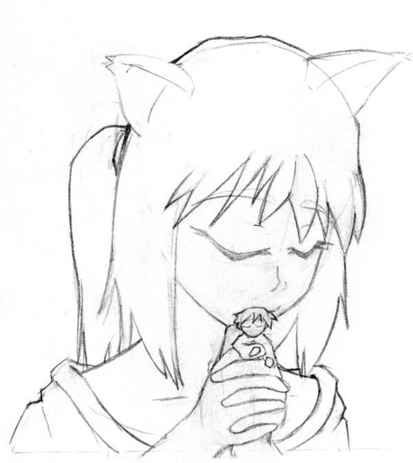 chibi_biscuit, giantess, kiss, love, miniboy, size_difference, takai_biscuit