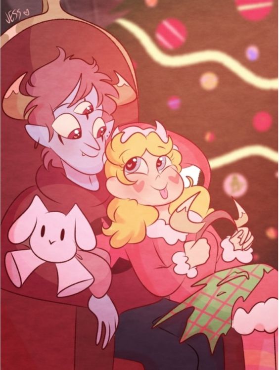 1boy, 1girl, blonde_hair, blue_eyes, couple, horns, red_eyes, redhead