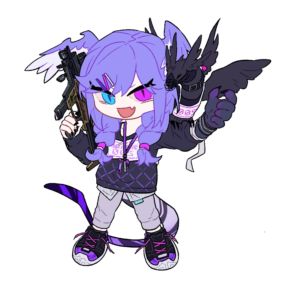 1girl, animal_on_shoulder, apex_legends, black_footwear, black_sweater, blue_eyes, braid, chibi