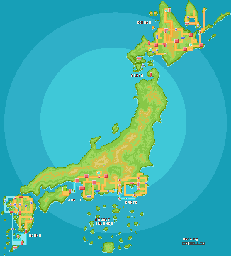 almia, hoenn, japan, johto, kanto, map, pokemon, sinnoh